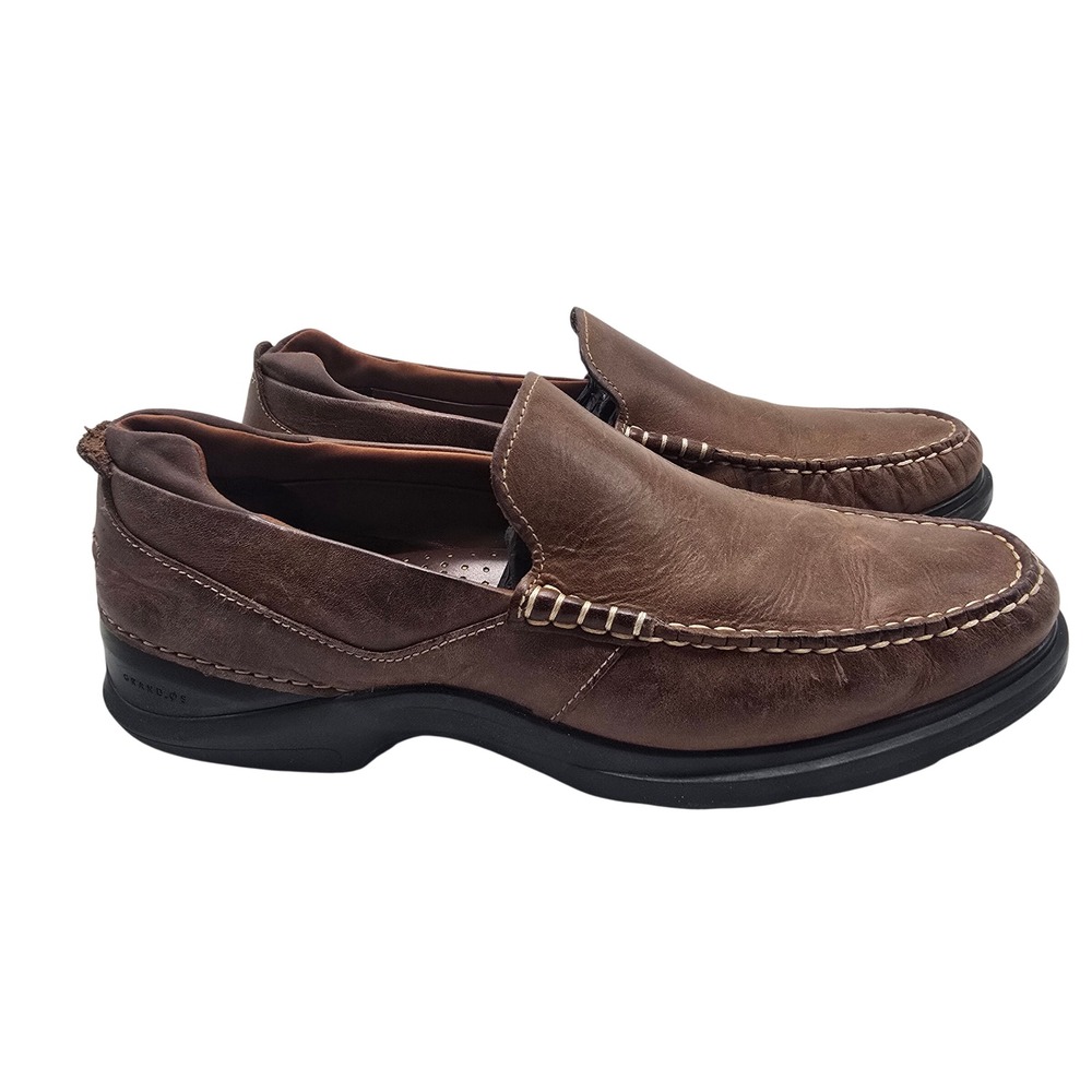 Cole Haan Grand OS Loafers Mens 10M Brown Leather Moc Toe Slip On Casual Preppy